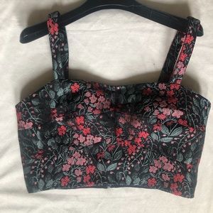 Floral jacquard crop top size 6